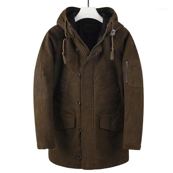 men's leather & faux 2021 vintage brown long hood casual style genuine jacket men real natural cowhide autumn slim fit warm coat1, Black
men's leather & faux 2021 vintage brown long hood casual style genuine jacket men real natural cowhide autumn slim fit warm coat1, Black