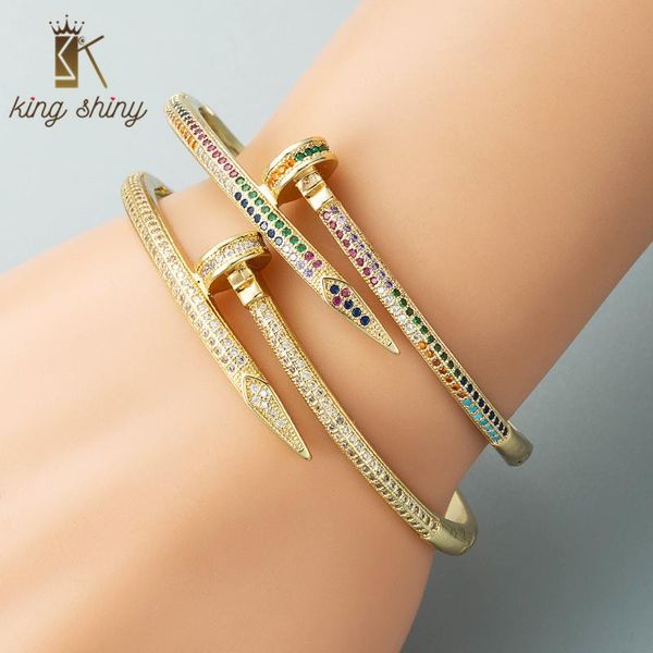 bangle king shiny romantic colorful crystal cuff chic gold plated rainbow color cubic zirconia adjustable copper bracelet, Black
bangle king shiny romantic colorful crystal cuff chic gold plated rainbow color cubic zirconia adjustable copper bracelet, Black