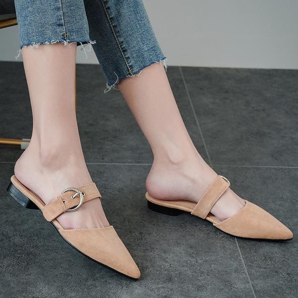genuine leather low hels sandals for women metal decoration vintage mules brand office lady basic shoes woman slippers, Black
genuine leather low hels sandals for women metal decoration vintage mules brand office lady basic shoes woman slippers, Black
