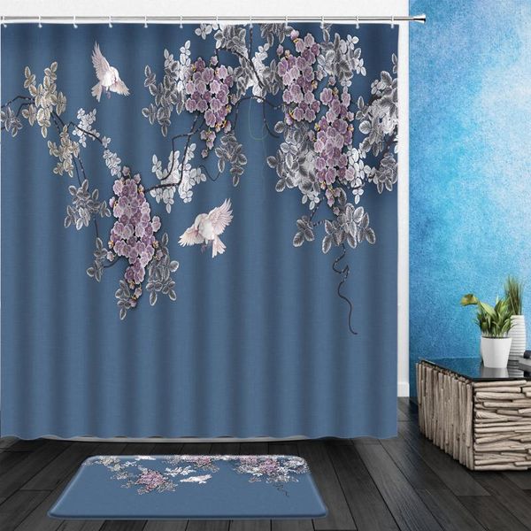 shower curtains 2pcs chinese style curtain set meticulous painting spring flower bird plant landscape bath decor with flannel mat
shower curtains 2pcs chinese style curtain set meticulous painting spring flower bird plant landscape bath decor with flannel mat