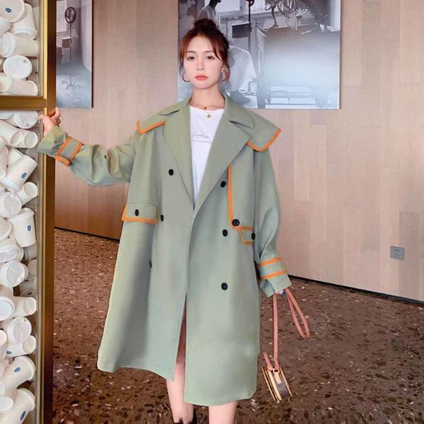 women's trench coats korean chic double-breasted coat women long loose windbreaker autumn outerwear with belt female tide, Tan;black
women's trench coats korean chic double-breasted coat women long loose windbreaker autumn outerwear with belt female tide, Tan;black