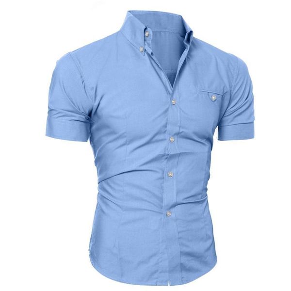 men's dress shirts men solid color buttons down shirt short sleeve slim lapel casual streetwear, White;black
men's dress shirts men solid color buttons down shirt short sleeve slim lapel casual streetwear, White;black
