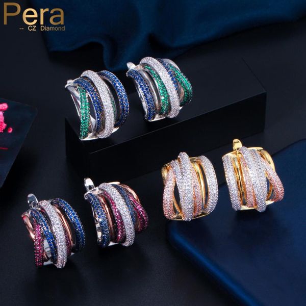 pera luxury designer micro full colorful cz stone paved wedding engagement geometry shape hoop clasp earrings for brides e730 & huggie, Golden;silver
pera luxury designer micro full colorful cz stone paved wedding engagement geometry shape hoop clasp earrings for brides e730 & huggie, Golden;silver