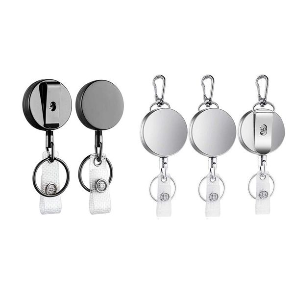 hooks & rails 5 pcs mini retractable badge holder reel, metal id for name card keychain gun-gray silver
hooks & rails 5 pcs mini retractable badge holder reel, metal id for name card keychain gun-gray silver