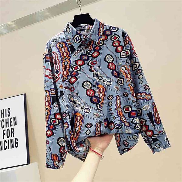 spring autumn women's blouse retro french geometric contrast long-sleeved slim printing female s gx311 210507, White
spring autumn women's blouse retro french geometric contrast long-sleeved slim printing female s gx311 210507, White