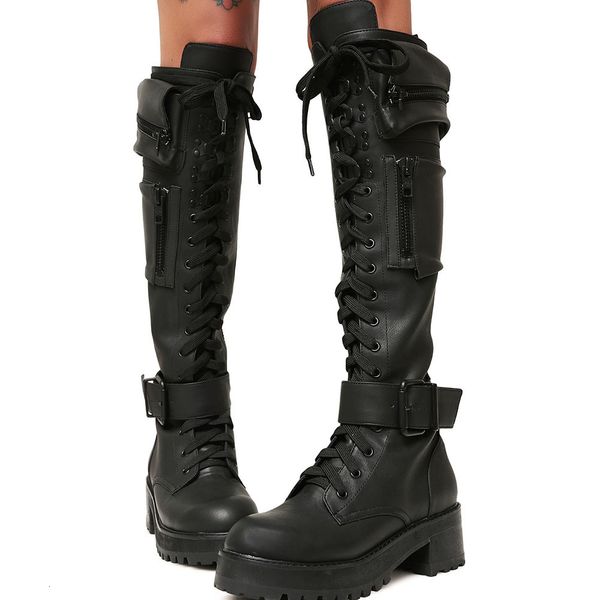 boots doratasia ins joelho quente alta botas femininas plataforma chunky saltos cadarço zip de motocicleta feminina moda sapatos rua 663e, Black
boots doratasia ins joelho quente alta botas femininas plataforma chunky saltos cadarço zip de motocicleta feminina moda sapatos rua 663e, Black