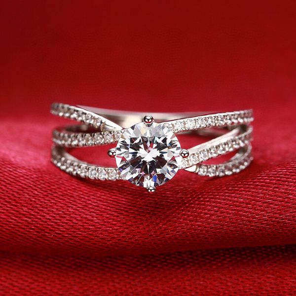wedding women's d color vvs clarity mosang one carat diamond ring can be customized, Slivery;golden
wedding women's d color vvs clarity mosang one carat diamond ring can be customized, Slivery;golden