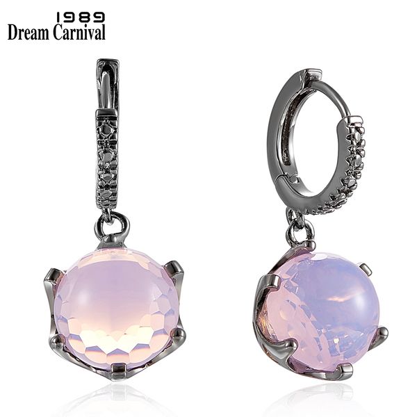 dreamcarnival1989 selling football cut cubic zircon earrings for women pink color crown design prong dangle jewelry we3819pn, Golden;silver
dreamcarnival1989 selling football cut cubic zircon earrings for women pink color crown design prong dangle jewelry we3819pn, Golden;silver