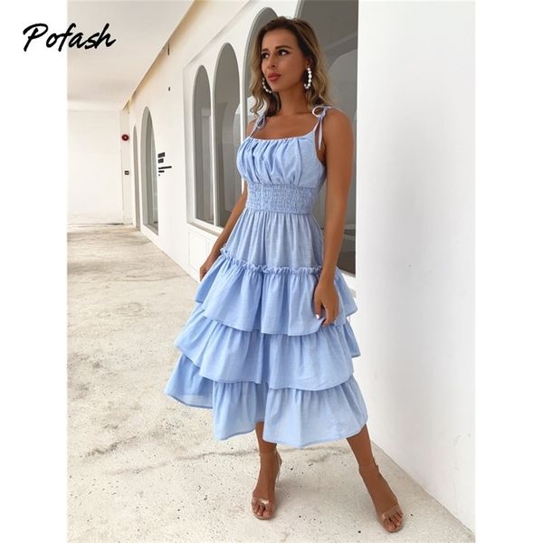 pofash cascading ruffle midi dress women solid blue ruched spaghetti strap bow elegant dresses summer backless beach vestidos 210409, Black;gray
pofash cascading ruffle midi dress women solid blue ruched spaghetti strap bow elegant dresses summer backless beach vestidos 210409, Black;gray