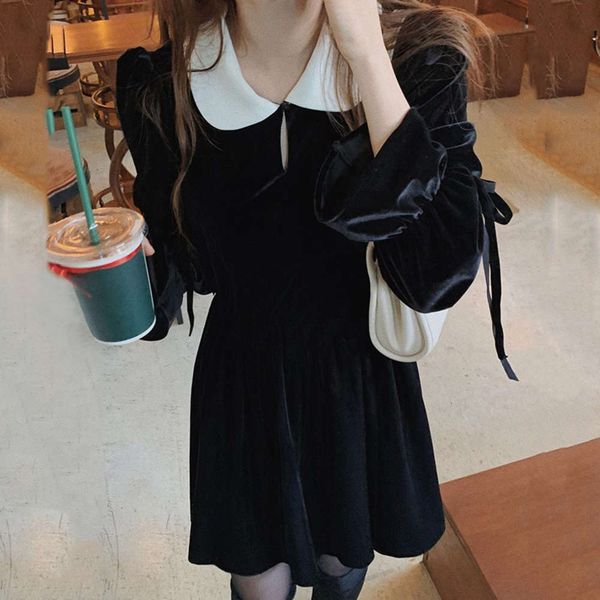 casual dresses dress women clotheshepburn doll collar color matching hollow out small black with slim waist and long sleeve velvet q7bg, Black;gray
casual dresses dress women clotheshepburn doll collar color matching hollow out small black with slim waist and long sleeve velvet q7bg, Black;gray