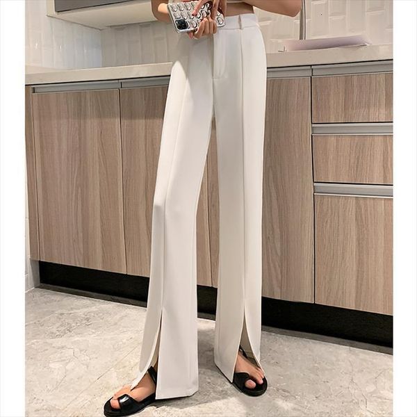 white front split suit spring womens capris and summer drape high waist wide leg straight mopping, Black;white
white front split suit spring womens capris and summer drape high waist wide leg straight mopping, Black;white