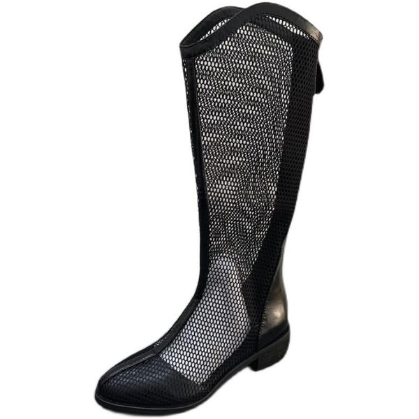 boots 2021 spring summer women british style spliced hollow mesh long thick heel high sandals knee botas mujer, Black
boots 2021 spring summer women british style spliced hollow mesh long thick heel high sandals knee botas mujer, Black