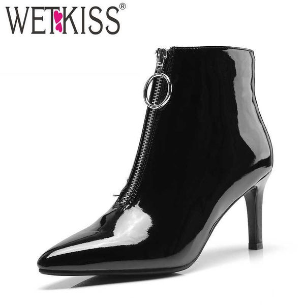 wetkiss patent pu women ankle boots zip pointed toe footwear fashion high heels female boot party shoes woman winter 210630, Black
wetkiss patent pu women ankle boots zip pointed toe footwear fashion high heels female boot party shoes woman winter 210630, Black