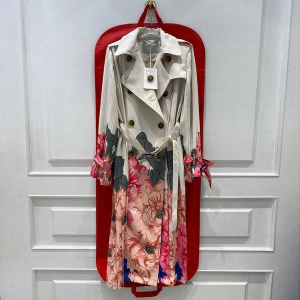 leather luxury runway design flower print x-long trench coat women lapel double breasted slim belt pleated overcoat elegant ladies coats, Black
leather luxury runway design flower print x-long trench coat women lapel double breasted slim belt pleated overcoat elegant ladies coats, Black