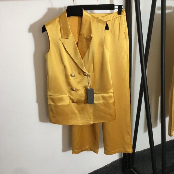 women's two piece pants arrival 2021 summer set elegant office ladies yellow blazer suit fashion light blue acetate vest outfit, White
women's two piece pants arrival 2021 summer set elegant office ladies yellow blazer suit fashion light blue acetate vest outfit, White