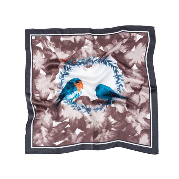 design 53cm square scarf bird printing 100% silk lady's headdress outdoor jungle wrist towel female versatile neckline scarves, Blue;gray
design 53cm square scarf bird printing 100% silk lady's headdress outdoor jungle wrist towel female versatile neckline scarves, Blue;gray