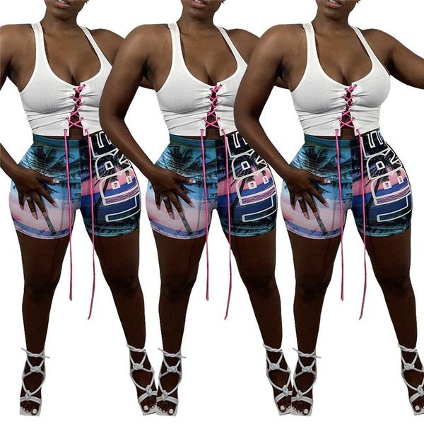 women's shorts 2021 style beach print high waist summer trousers female casual slim, White;black
women's shorts 2021 style beach print high waist summer trousers female casual slim, White;black