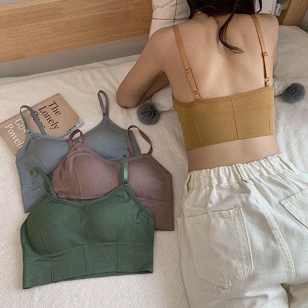women sports bra base vest gather small sling solid color girl push up underwear breathable wrapped chest tube female gym clothing, White;black
women sports bra base vest gather small sling solid color girl push up underwear breathable wrapped chest tube female gym clothing, White;black