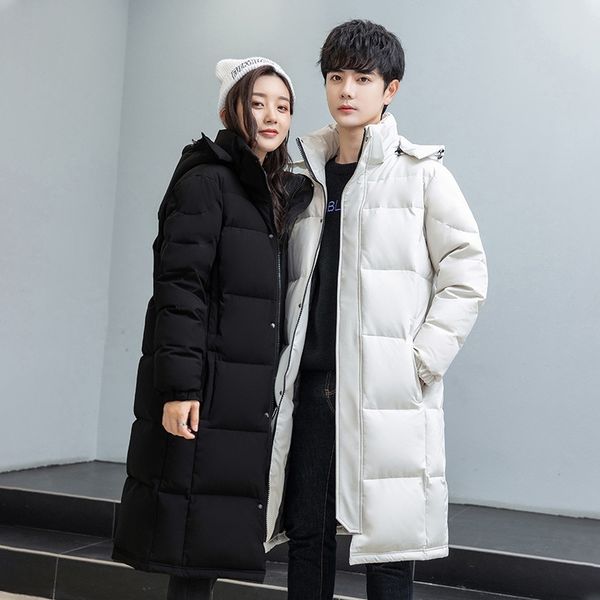 2021 new and women's same style couple hooded thickened trend white duck down knee length jacket, Black
2021 new and women's same style couple hooded thickened trend white duck down knee length jacket, Black
