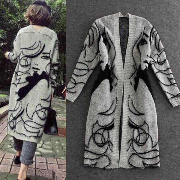 women's knits & tees women fall fashion knitwear cardigan sweater jacket mid-length thick type loose gray winter s long dch6, White
women's knits & tees women fall fashion knitwear cardigan sweater jacket mid-length thick type loose gray winter s long dch6, White