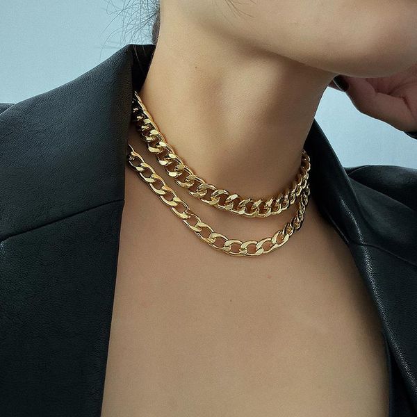 Hip Hop Style Double Layer Personality Necklace Punk Metal Thick Chain Simple Street Shooting Women 2021 Chains, Silver
Hip Hop Style Double Layer Personality Necklace Punk Metal Thick Chain Simple Street Shooting Women 2021 Chains, Silver
