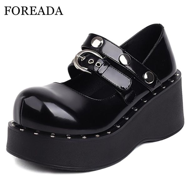 dress shoes foreada mary janes gothic pu leather platform round toe pumps wedges high heels buckle strap female footwear autumn 34-43, Black
dress shoes foreada mary janes gothic pu leather platform round toe pumps wedges high heels buckle strap female footwear autumn 34-43, Black