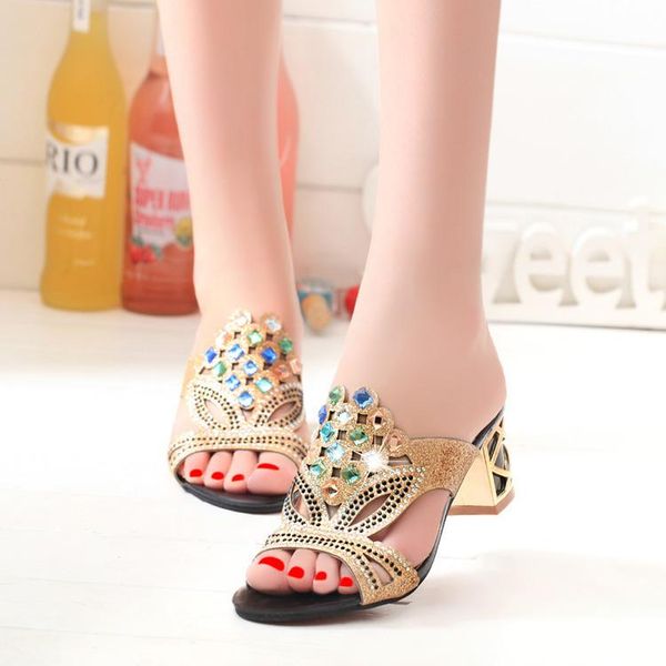 slippers summer high heeled shoes for women open toe ladies sandals pumps wedding decorated rhinestone party 556, Black
slippers summer high heeled shoes for women open toe ladies sandals pumps wedding decorated rhinestone party 556, Black