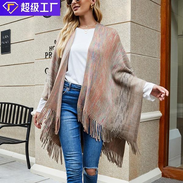 women's knits & tees cardigan women sweater pin-striped cloak autumn winters fringed hem knitting shawl sweaters fashion mmyd121143, White
women's knits & tees cardigan women sweater pin-striped cloak autumn winters fringed hem knitting shawl sweaters fashion mmyd121143, White
