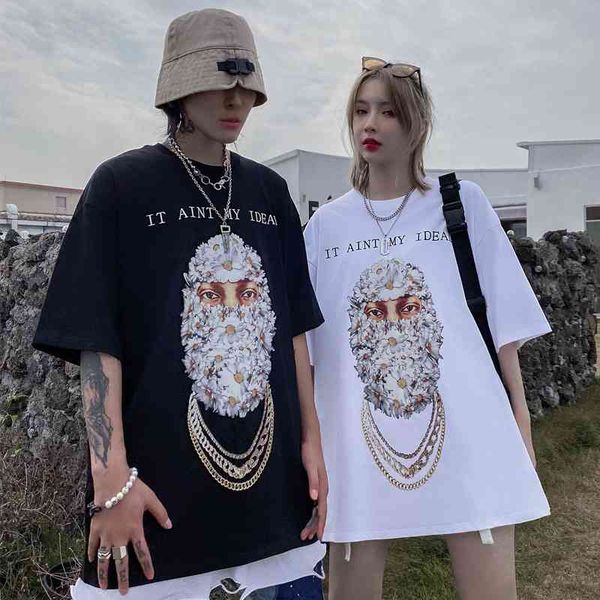 masked print short t-shirt female hip hop high street loose 5- street trend half sleeve, White;black
masked print short t-shirt female hip hop high street loose 5- street trend half sleeve, White;black