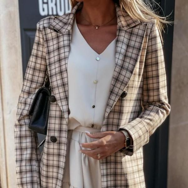 women's suits & blazers black blazer loose formal work jacket woman lapel double breasted long sleeve checkered coat office houndstooth, White;black
women's suits & blazers black blazer loose formal work jacket woman lapel double breasted long sleeve checkered coat office houndstooth, White;black