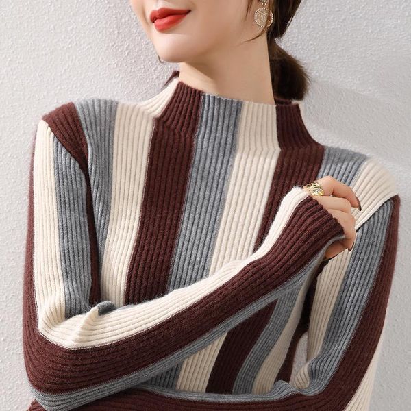 sweater high neck contrast color striped women sweaters and pullovers slim-fit fashion casual knitwear cashmere pull femme women's, White;black
sweater high neck contrast color striped women sweaters and pullovers slim-fit fashion casual knitwear cashmere pull femme women's, White;black