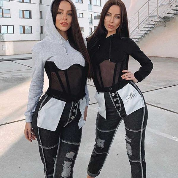 women's hoodies & sweatshirts female long sleeve black/grey mesh transparent striped lace fine shards casual hoodies with hood i4fe
women's hoodies & sweatshirts female long sleeve black/grey mesh transparent striped lace fine shards casual hoodies with hood i4fe