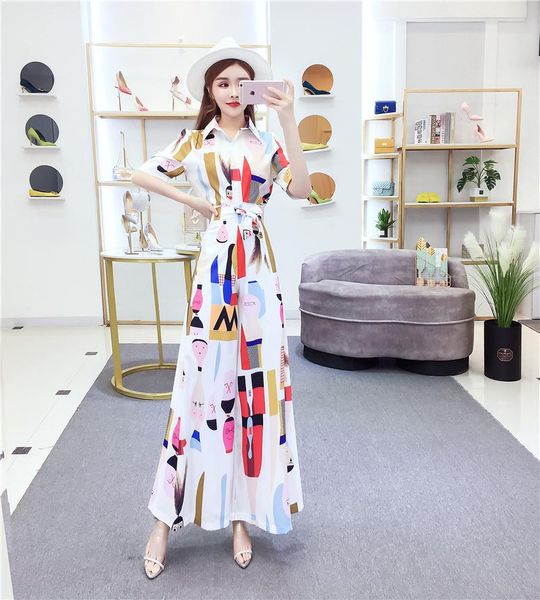 women's two piece pants floral print 2 set women geometric summer suit sashes luxury clothing wide leg ladies suits, White
women's two piece pants floral print 2 set women geometric summer suit sashes luxury clothing wide leg ladies suits, White