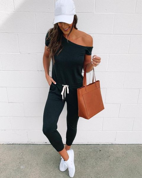 women's jumpsuits & rompers 2021 spring and summer explosive section off-shoulder short-sleeved pocket lace oblique shoulder jumpsuit, Black;white
women's jumpsuits & rompers 2021 spring and summer explosive section off-shoulder short-sleeved pocket lace oblique shoulder jumpsuit, Black;white