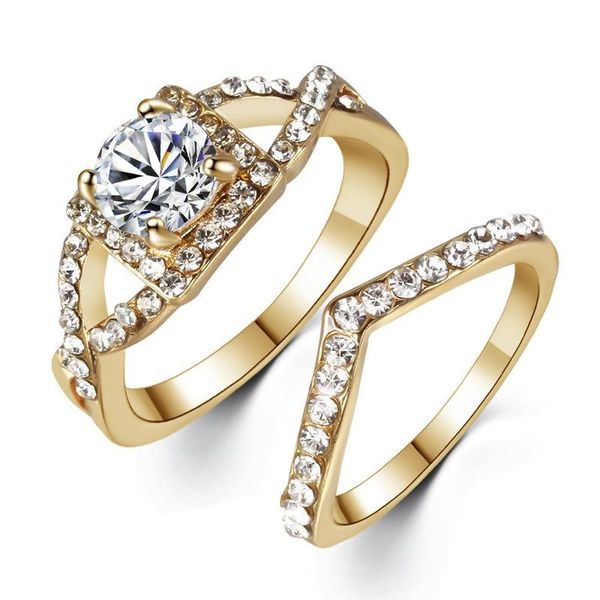 wedding rings 2pc/set ladies jewelry fashion simple zircon ring accessories birthday valentine's day gift, Slivery;golden
wedding rings 2pc/set ladies jewelry fashion simple zircon ring accessories birthday valentine's day gift, Slivery;golden