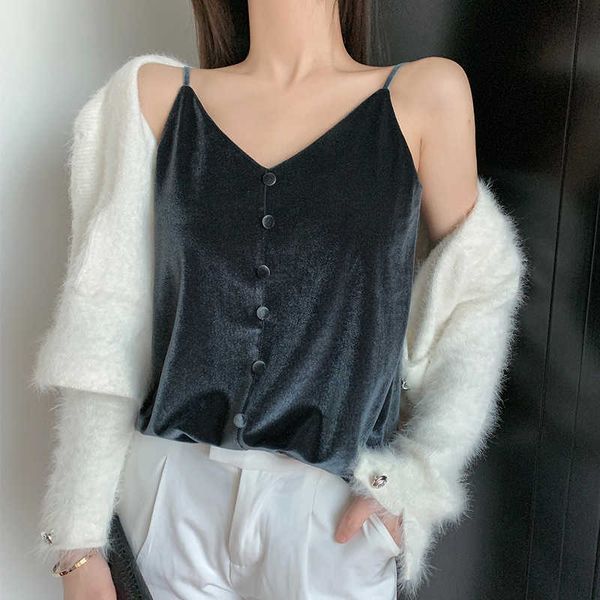 camisole women velvet streetwear causal spaghetti strap female cami button v neck summer women camisole 210604, White
camisole women velvet streetwear causal spaghetti strap female cami button v neck summer women camisole 210604, White