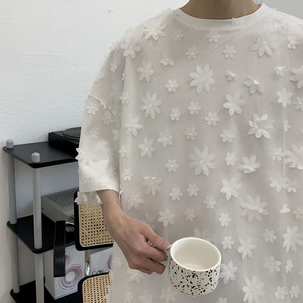 men's t-shirts men net yarn t-shirt 2021 summer fake two piece floral man tshirt short sleeve streetwear, White;black
men's t-shirts men net yarn t-shirt 2021 summer fake two piece floral man tshirt short sleeve streetwear, White;black