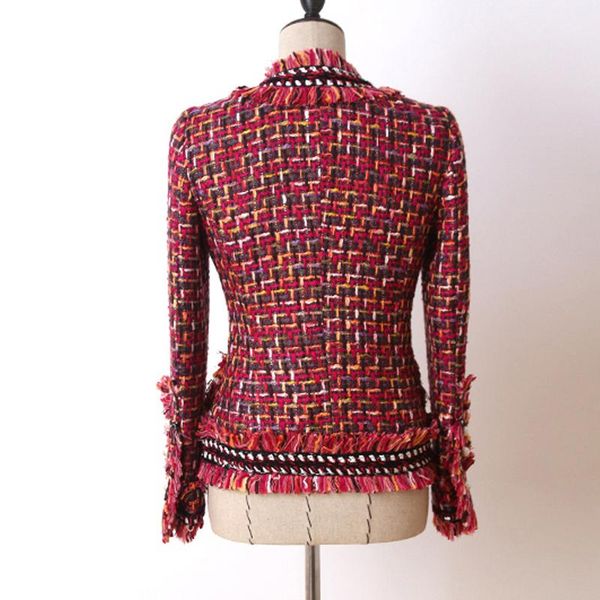 red tweed jacket double-breasted border beaded autumn/winter women's coat socialite slim ladies jackets, Black;brown
red tweed jacket double-breasted border beaded autumn/winter women's coat socialite slim ladies jackets, Black;brown