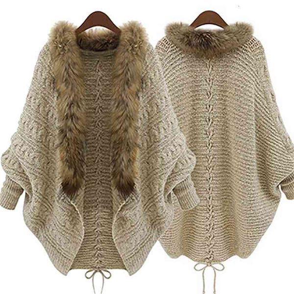 women's sweaters women faux fur collar batwing sleeve loose casual warm cardigan shawl sweater ujb1, White;black
women's sweaters women faux fur collar batwing sleeve loose casual warm cardigan shawl sweater ujb1, White;black