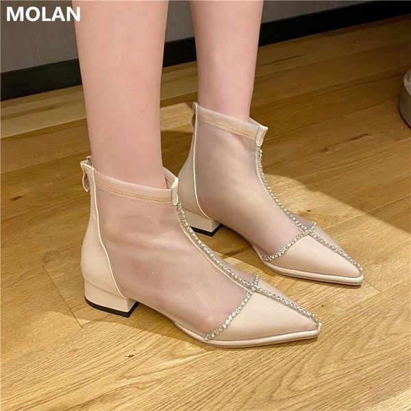 boots molan brand designer 2021 elegant bling rhinestone women's ankle zip air mesh pointed socofy ladies shoes party dress, Black
boots molan brand designer 2021 elegant bling rhinestone women's ankle zip air mesh pointed socofy ladies shoes party dress, Black