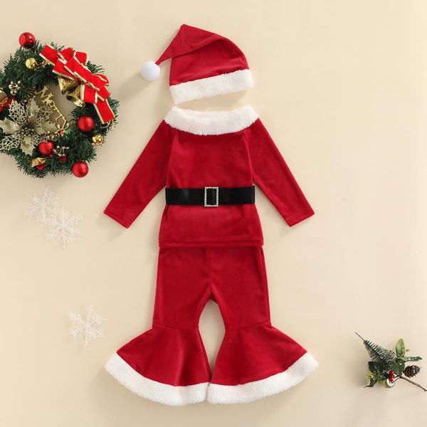 clothing sets toddler girls 3pcs christmas outfits long sleeve plush trim belted + flare pants santa hat set xmas party clothes, White
clothing sets toddler girls 3pcs christmas outfits long sleeve plush trim belted + flare pants santa hat set xmas party clothes, White