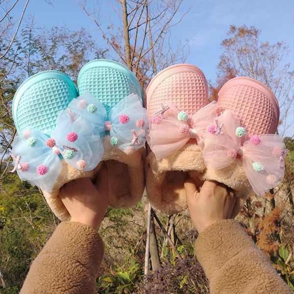 slippers butterfly-knot furry women winter warm cute plush slides waterproof non-slip flat maternity shoes lady indoor flip flop, Black
slippers butterfly-knot furry women winter warm cute plush slides waterproof non-slip flat maternity shoes lady indoor flip flop, Black