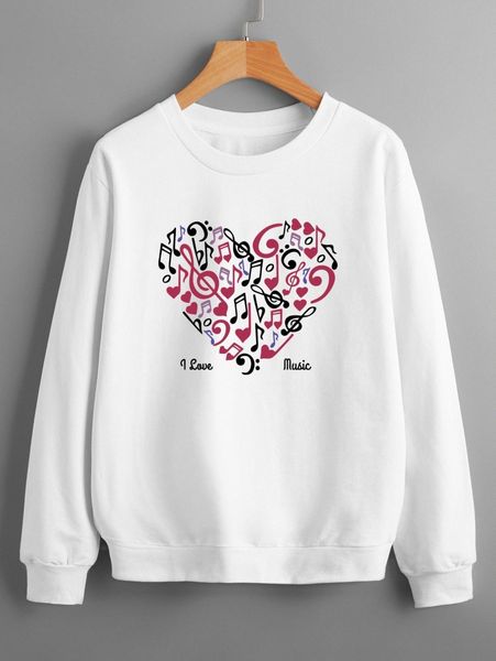 music note & slogan graphic sweatshirt 38dz#, White;black
music note & slogan graphic sweatshirt 38dz#, White;black