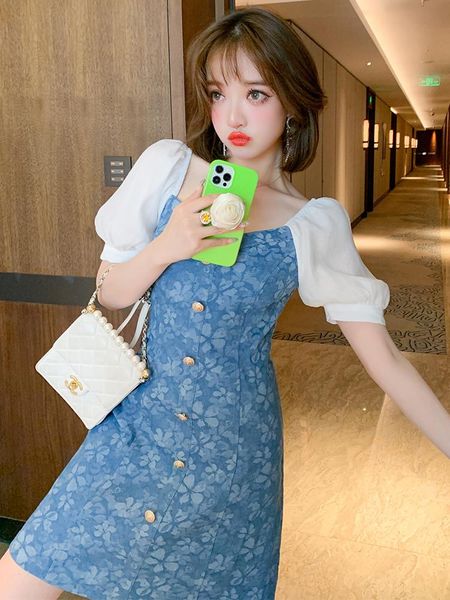 casual dresses fashion splicing hubble-bubble sleeve party brought jacquard denim dress female summer, Black;gray
casual dresses fashion splicing hubble-bubble sleeve party brought jacquard denim dress female summer, Black;gray