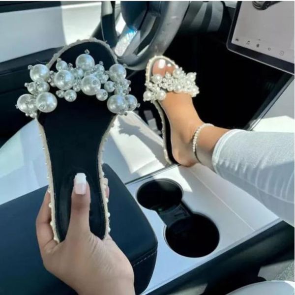 summer fashion pearl women's sandals soft sole comfortable flat non slip beach shoes versatile women 5ke133, Black
summer fashion pearl women's sandals soft sole comfortable flat non slip beach shoes versatile women 5ke133, Black