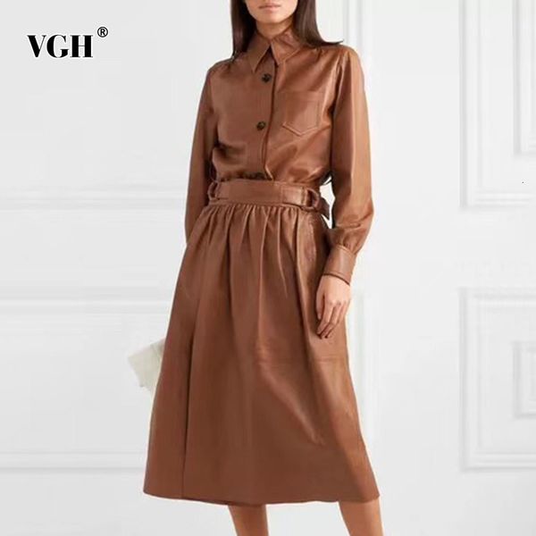 vgh streetwear pu set for women lapel long sleeve high waist with sashes ruched loose skirts elegant sets female fashion clothes 210421, White
vgh streetwear pu set for women lapel long sleeve high waist with sashes ruched loose skirts elegant sets female fashion clothes 210421, White