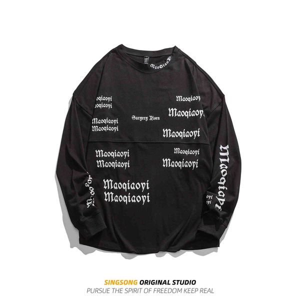 the fine fleece hoodies sweater men's spring street fashion harajuku hip hop personalized letter print stitching loose round neck coat, Black
the fine fleece hoodies sweater men's spring street fashion harajuku hip hop personalized letter print stitching loose round neck coat, Black