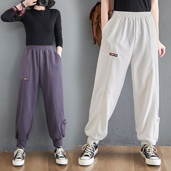 women's pants & capris knitted casual fat mm large clothing elastic waist small foot harlan guard autumn long, Black;white
women's pants & capris knitted casual fat mm large clothing elastic waist small foot harlan guard autumn long, Black;white
