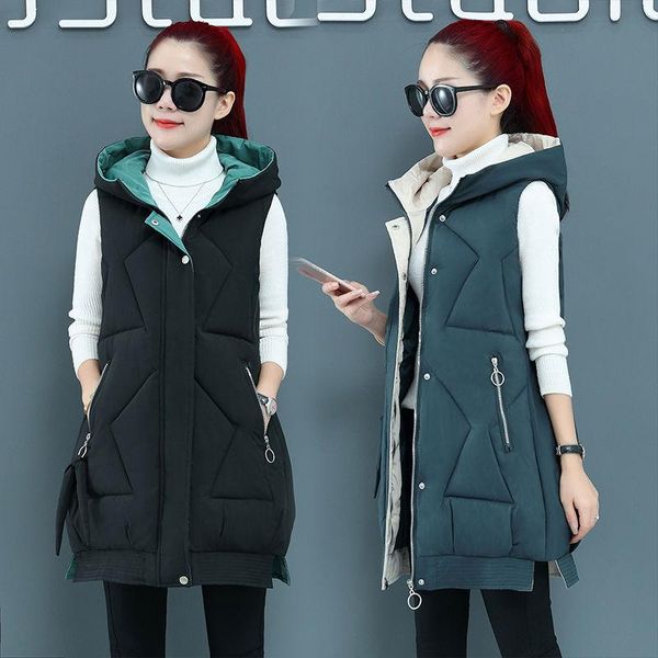 women's vests 2021 autumn winter women loose slim hooded cotton padded vest female casual warm thick waistcoat lady sleeveless solid m1, Black;white
women's vests 2021 autumn winter women loose slim hooded cotton padded vest female casual warm thick waistcoat lady sleeveless solid m1, Black;white