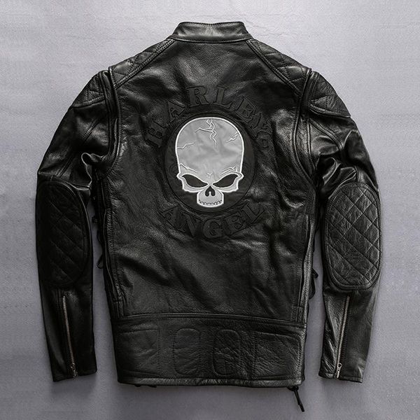 men's leather & faux 2021 genuine jackets vintage classic cowhide warm motorcycle biker black jacket skull embroidery coat
men's leather & faux 2021 genuine jackets vintage classic cowhide warm motorcycle biker black jacket skull embroidery coat
